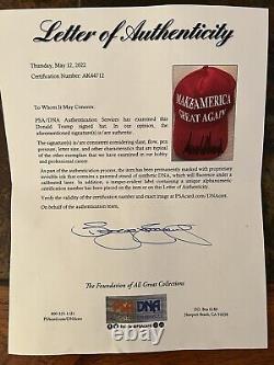 Donald Trump Hand-signed Autographed Make America Great Again Hat Psa/dna