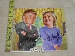 Donald Trump Hillary Clinton signed Autograph Puzzle Page RARE W under Trump