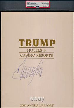 Donald Trump Hotels Annual Report Signed Auto PSA & JSA RARE POSSIBLE 1 of 1