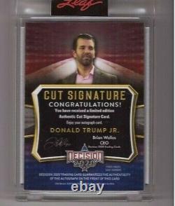 Donald Trump Jr. 2020 Leaf Decision Cut Signature Emerald Autograph Sp 3/10 Auto