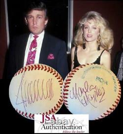 Donald Trump & Marla Maples Signed Official American League Baseball Jsa Loa