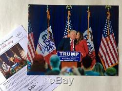 Donald Trump & Melania Trump Hand Signed Authentic, Includes COA /Rally