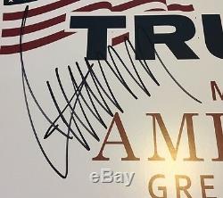 Donald Trump & Mike Pence Dual Signed Campaign Placard JSA Letter Christmas Gift