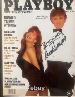 Donald Trump Playboy Signed WITH INSCRIPTION 8x11 Magazine Cover Photograph COA