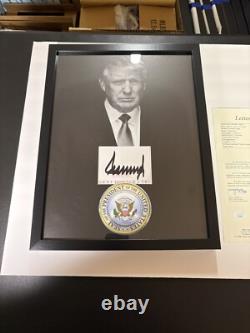 Donald Trump President 12x16 Matte Cut Autographed Framed Signed USA RARE JSA