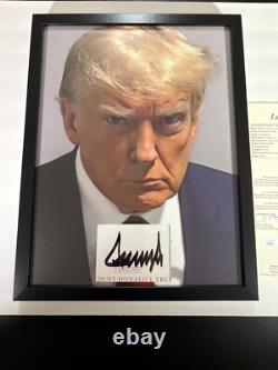 Donald Trump President 12x16 Matte Cut Autographed Framed Signed USA RARE JSA