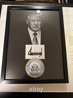 Donald Trump President 12x16 Matte Cut Autographed Framed Signed USA RARE JSA