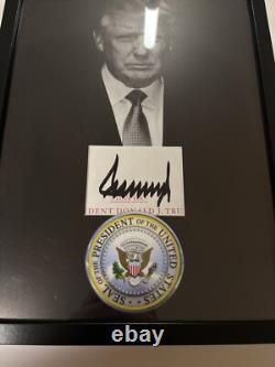 Donald Trump President 12x16 Matte Cut Autographed Framed Signed USA RARE JSA