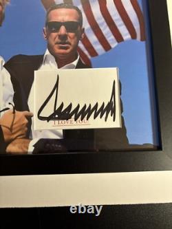 Donald Trump President 12x16 Matte Cut Autographed Framed Signed USA RARE JSA