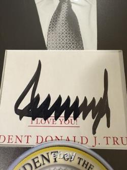 Donald Trump President 12x16 Matte Cut Autographed Framed Signed USA RARE JSA