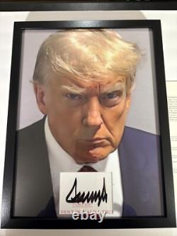 Donald Trump President 12x16 Matte Cut Autographed Framed Signed USA RARE JSA