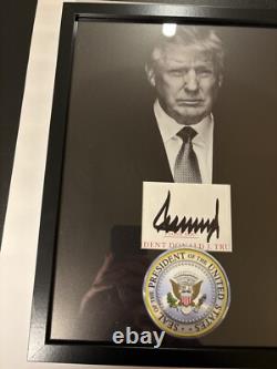 Donald Trump President 12x16 Matte Cut Autographed Framed Signed USA RARE JSA