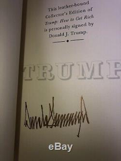 Donald Trump President EASTON PRESS Leather, How to Get Rich Limited Signed 2004