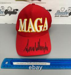 Donald Trump President Signed Autographed Red Maga Hat Cap-bas Beckett Coa Loa