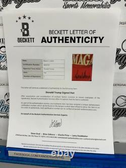 Donald Trump President Signed Autographed Red Maga Hat Cap-bas Beckett Coa Loa