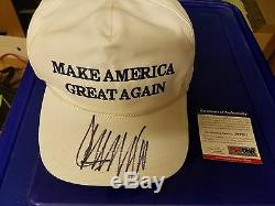 Donald Trump Psa/dna Signed Official Hat Made In USA Make America Great Again