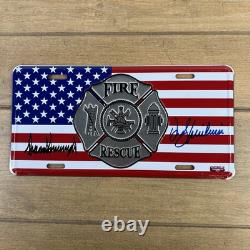 Donald Trump & Rudy Giuliani Signed License Plate NY Fire Dept Autographed COA