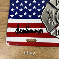 Donald Trump & Rudy Giuliani Signed License Plate NY Fire Dept Autographed COA