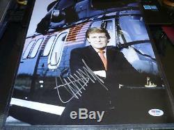 Donald Trump Signed 11x14 Young Helicopter Photo Autographed Psa/dna Coa