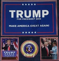 Donald Trump Signed 2016 Presidential Campaign Maga Sign Custom Framed Psa/dna