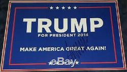Donald Trump Signed 2016 Presidential Campaign Maga Sign Custom Framed Psa/dna