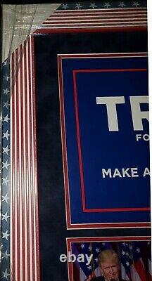 Donald Trump Signed 2016 Presidential Campaign Maga Sign Custom Framed Psa/dna