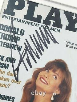 Donald Trump Signed'90 PLAYBOY Magazine PHOTOGRAPH JSA AUTHENTIC! RARE! FRAMED