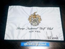 Donald Trump Signed/Auto Trump National New York Golf Pin Flag Steiner COA