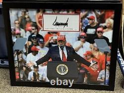 Donald Trump Signed Autographed 16x20 Framed Presidential Display with JSA COA