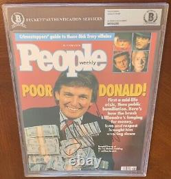 Donald Trump Signed Autographed 1990 People Photo Encapsulated BAS Beckett