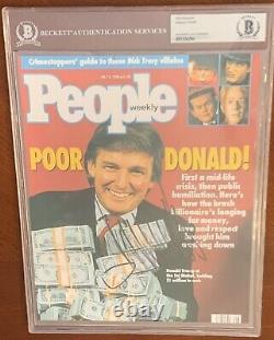 Donald Trump Signed Autographed 1990 People Photo Encapsulated BAS Beckett