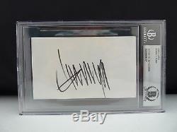 Donald Trump Signed Autographed 3x5 Index Card Beckett Certified & Slabbed