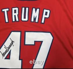 Donald Trump Signed Autographed #47 Baseball Jersey MAGA Flag President withCOA