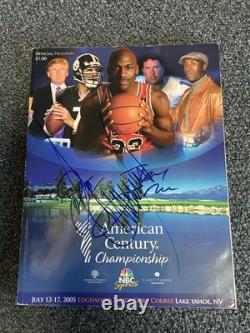 Donald Trump Signed Autographed American Century Golf Program Elway Rice BAS