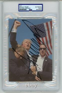 Donald Trump Signed Autographed Assassination Attempt Fight PSA DNA Encased