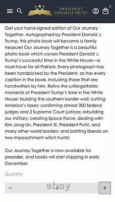 Donald Trump Signed Autographed Book Our Journey Together President SOLD OUT