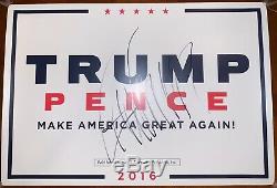 Donald Trump Signed Autographed Campaign Poster