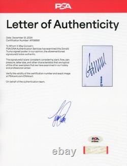 Donald Trump Signed Autographed MAGA Campaign Poster Signature PSA DNA