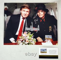 Donald Trump Signed Autographed Photo with COA With Michael Jackson President