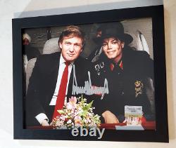 Donald Trump Signed Autographed Photo with COA With Michael Jackson President