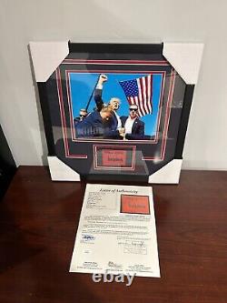 Donald Trump Signed Autographed Pro Framed Photo w Cut Auto POTUS JSA LOA