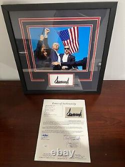 Donald Trump Signed Autographed Pro Framed Photo w Cut Auto POTUS JSA LOA