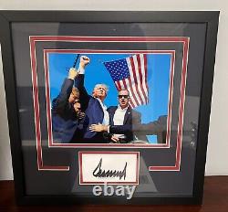 Donald Trump Signed Autographed Pro Framed Photo w Cut Auto POTUS JSA LOA