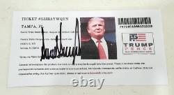 Donald Trump Signed Autographed Rally Ticket with COA Tampa, FL President