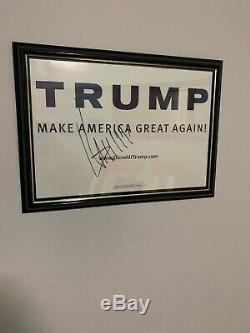Donald Trump Signed Campaign Poster FRAMED (NO COA)