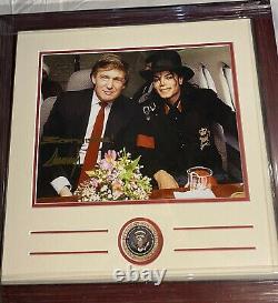 Donald Trump Signed Custom Framed 11x14 President Seal & Michael Jackson 1/1