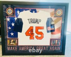 Donald Trump Signed Custom Framed Jersey USA