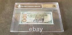 Donald Trump Signed Encapsulated $100 Bill Beckett Certified Authentic