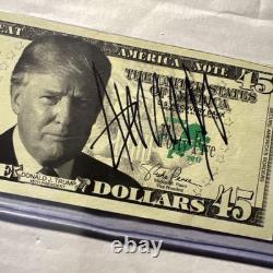 Donald Trump Signed Faux 45 Bill With His Imagine And Coa