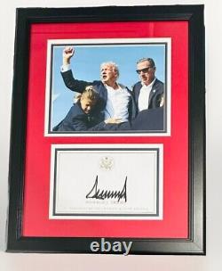 Donald Trump Signed Framed Display President Donald Trump Autographed Fight JSA